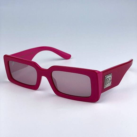 NEW D&G DG4416 33794Z Metallic Pink Mirror Silver Rectangle Women Sunglasses - Picture 7 of 12